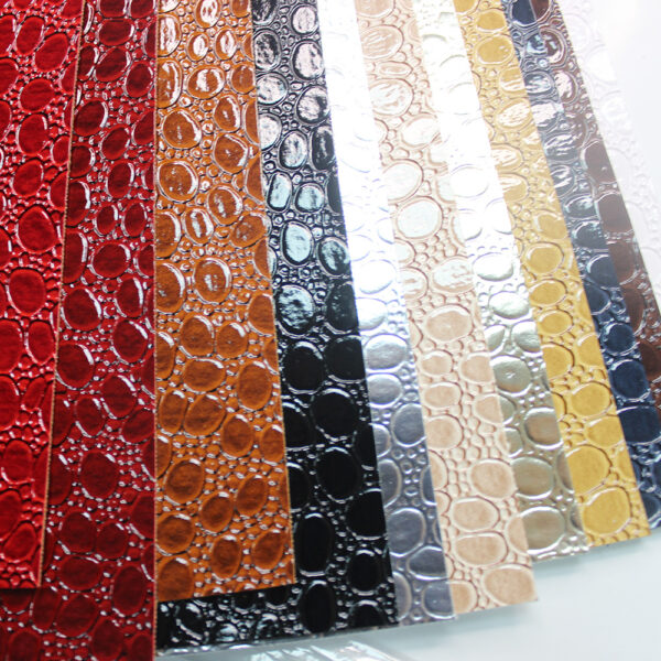 XZ73212 metallic water drop embossed PVC leather for bags