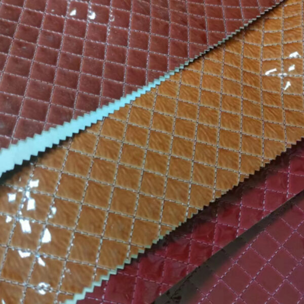XZ73214 metallic embossed PVC leather with brushed fabric backing