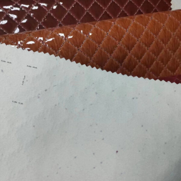 XZ73214 metallic embossed PVC leather with brushed fabric backing