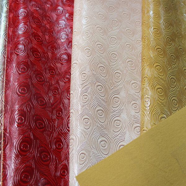 XZ73215 high-gloss peacock feather pattern PVC leather for bags
