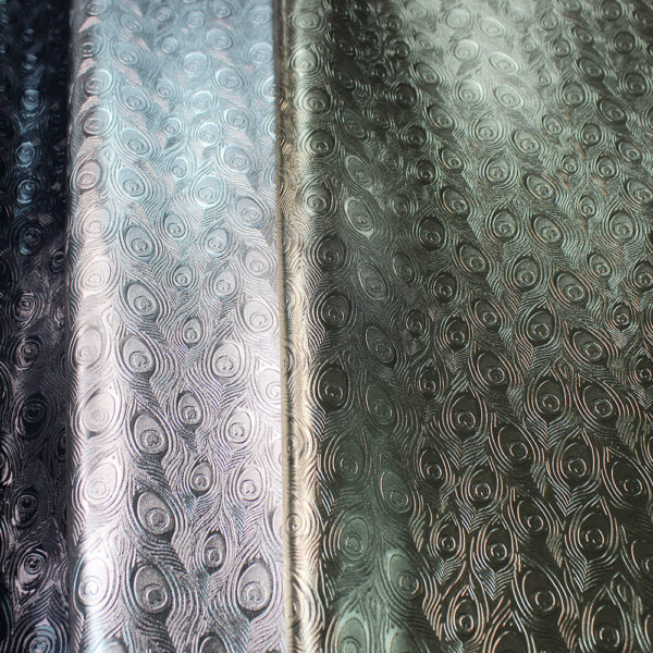 XZ73215 high-gloss peacock feather pattern PVC leather for bags