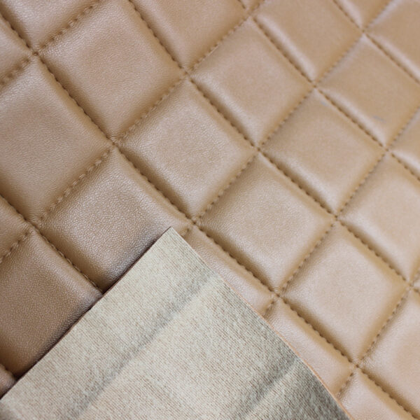 XZ73224 square stitched PVC leather with single-needle brushed fabric backing (1) XZ73224 PVC leather with single-needle brushed backing