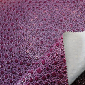 single-needle brushed fabric backing of droplet PVC leather