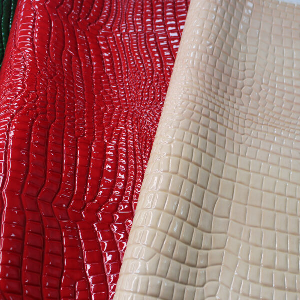 XZ73273 glossy embossed PVC leather for fashion bags