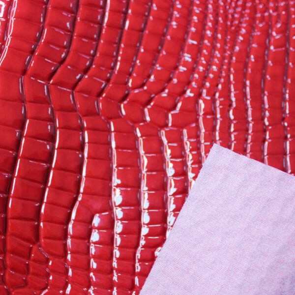 high gloss crocodile grain synthetic leather