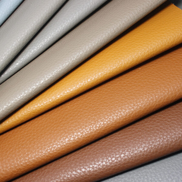 XZ73320 eco upholstery leather with recycled leather fiber backing (9) 1.4mm litchi grain PVC leather for sofa upholstery