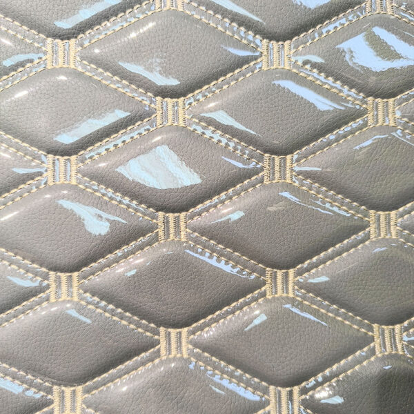 glossy diamond quilted PVC leather for car seats