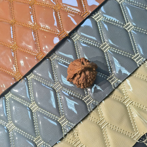 diamond stitched PVC leather for automotive interiors