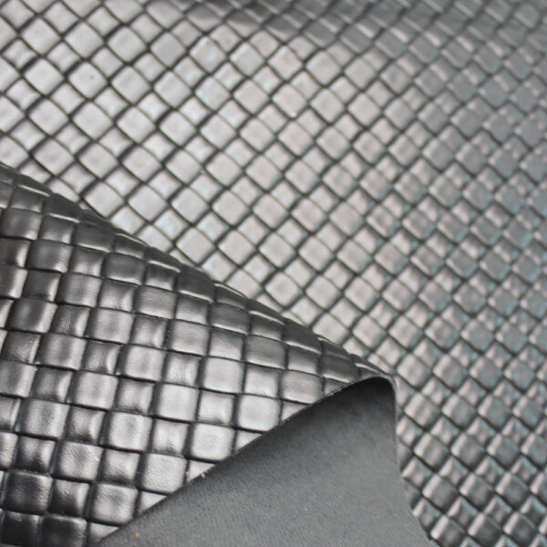 XZ73433 woven basket embossed PVC leather for bags