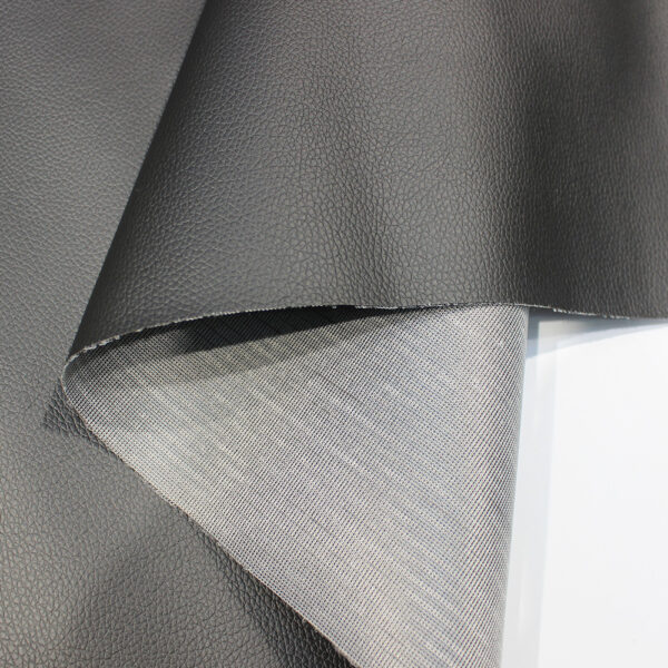 XZ73455 fine pebble grain PVC leather for packaging (3) XZ73455 PVC leather with fish-scale fabric backing