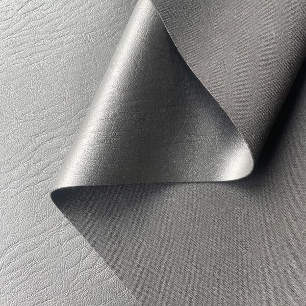 XZ73478 PVC leather with black four-way stretch backing