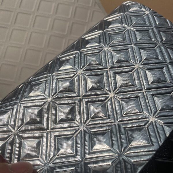 XZ73484 3D Geometric Embossed PVC Leather for Motorcycle Seats (1) decorative embossed PVC leather for scooter seats
