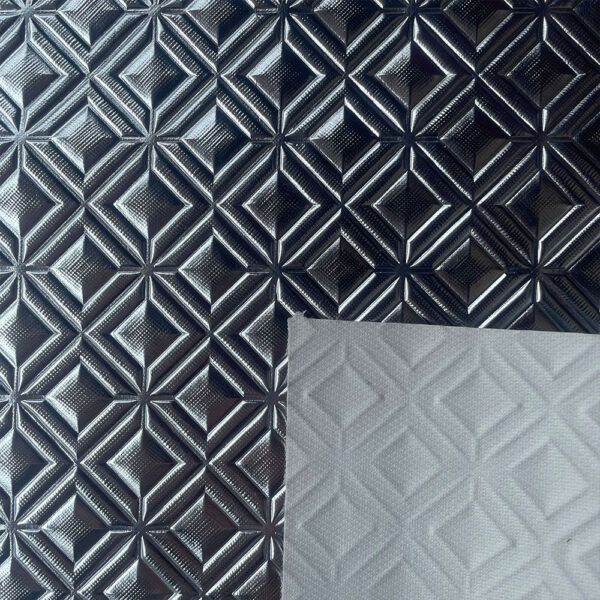 XZ73484 3D Geometric Embossed PVC Leather for Motorcycle Seats (2) 0.7mm embossed PVC leather for motorcycle saddle upholstery