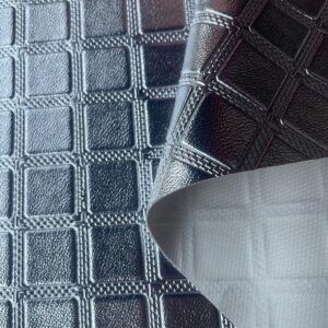 XZ73485 square grid embossed PVC leather for motorcycle seats