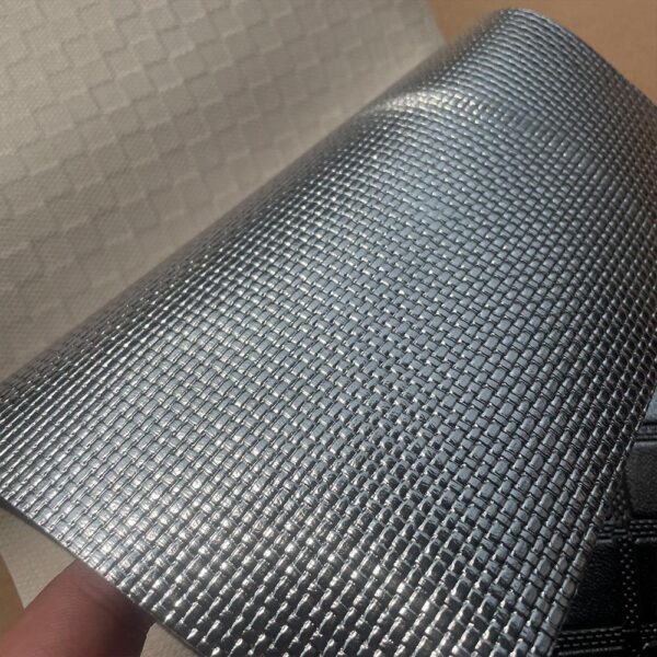 XZ73486 Fine Woven Embossed PVC Leather for Motorcycle Seats (1) embossed PVC synthetic leather for scooter seats