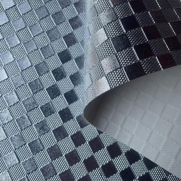 XZ73487 small checkerboard embossed PVC leather for motorcycle seats