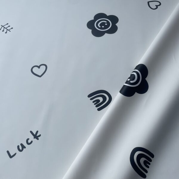XZ73502 lucky symbol printed PVC tablecloth leather (1) lucky symbol PVC material for table covers