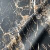 XZ73503 black gold marble PVC tablecloth leather (3) black gold marble printed PVC material for table covers