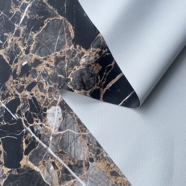 XZ73503 black gold marble PVC tablecloth leather (5) XZ73503 PVC tablecloth material with terry fabric backing
