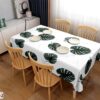 XZ73509 monstera leaf printed PVC tablecloth leather (1) monstera leaf printed PVC material for table covers