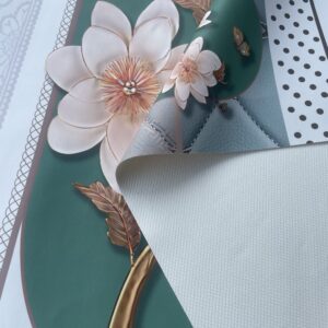 XZ73510 elegant floral PVC tablecloth material