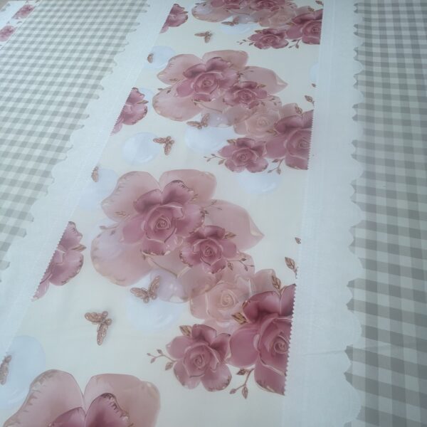 XZ73511 rose and butterfly printed PVC tablecloth leather (2) 0.45mm printed PVC tablecloth material