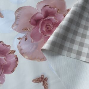 XZ73511 rose and butterfly PVC tablecloth material