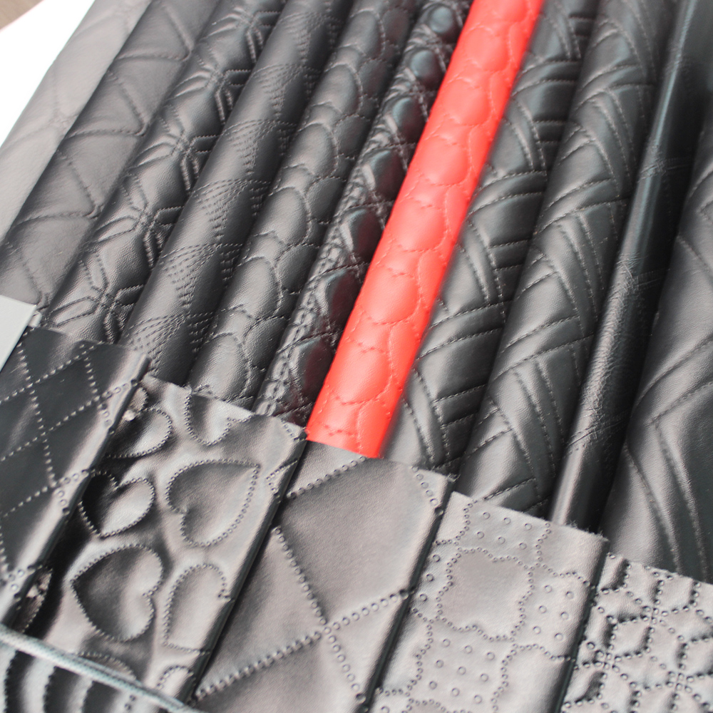 XZ73558 chevron quilted PVC automotive leather