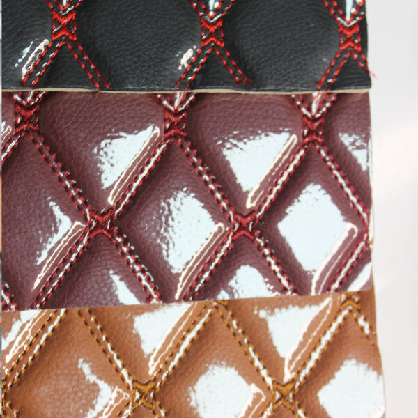 XZ73563 glossy diamond quilted PVC leather for car interiors (2) glossy diamond quilted PVC leather for car seats