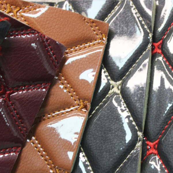 XZ73563 glossy diamond quilted PVC leather for car interiors (3) quilted PVC leather for automotive interior panels