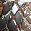 XZ73563 glossy diamond quilted PVC leather for car interiors (4) glossy diamond stitched automotive seat leather