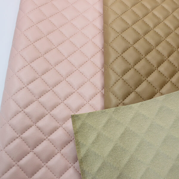 diamond quilted PVC leather with brushed backing