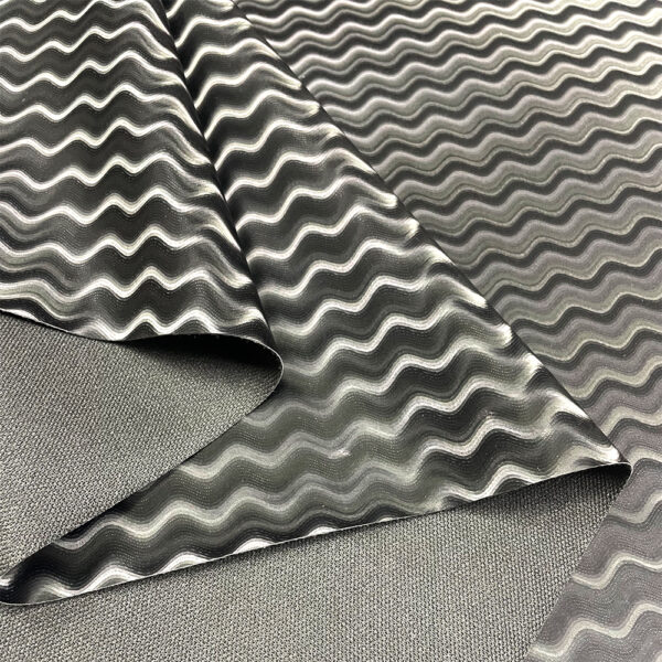 XZ73639 wave pattern PVC leather for motorcycle seats