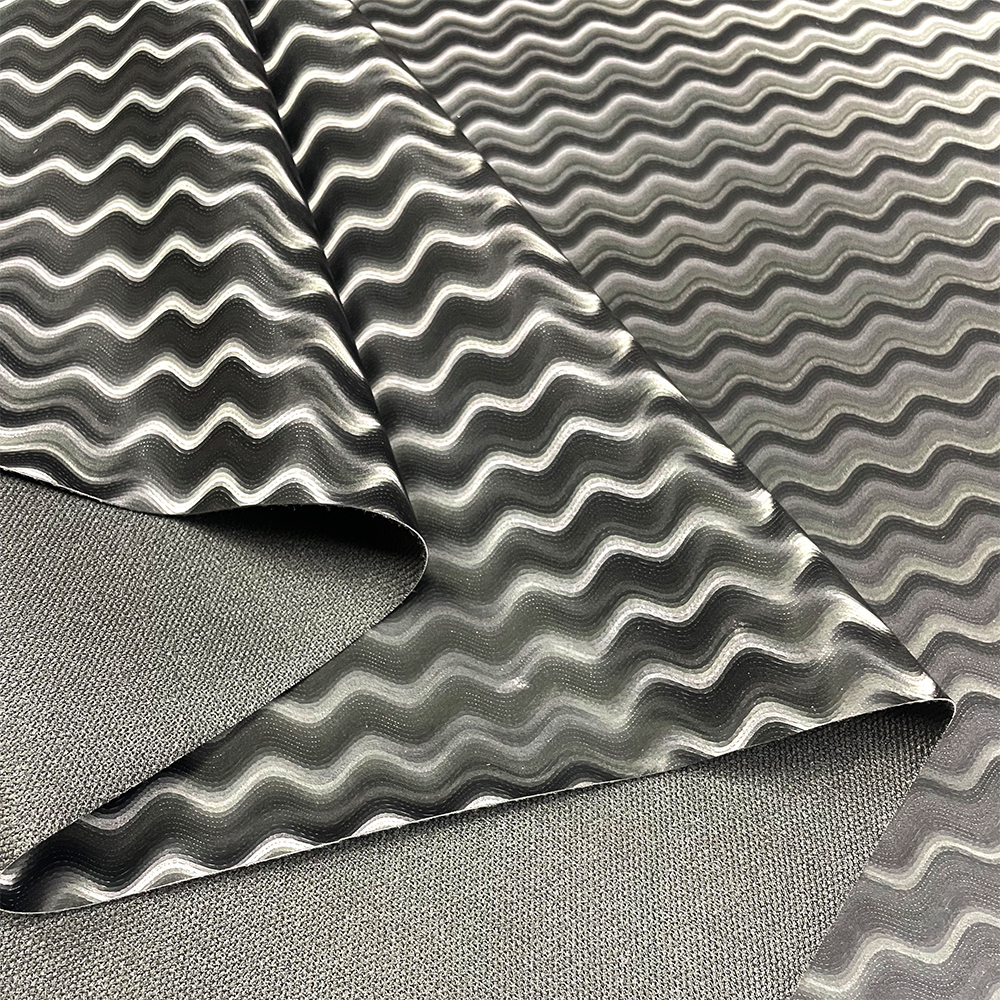 XZ73639 wave pattern PVC leather for motorcycle seats