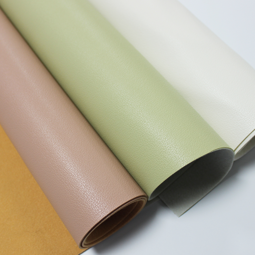XZ73666 1.2mm 2528 cowhide grain PVC leather for bags with brushed fabric backing
