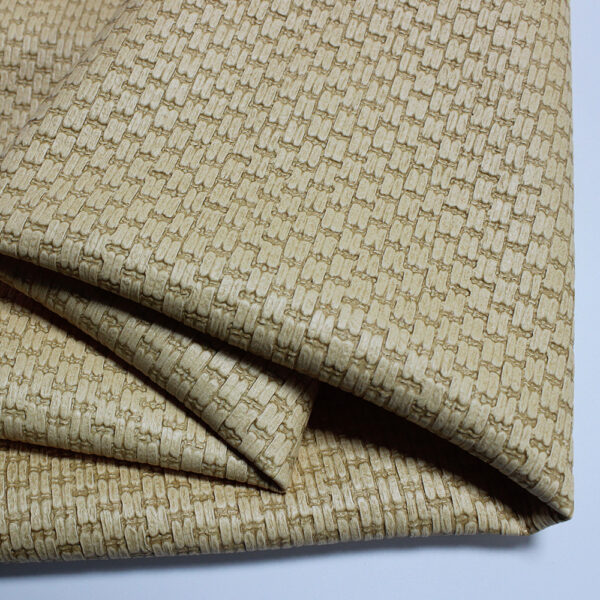 XZ73669 basket weave embossed PVC leather with woven texture (1) XZ73669 basket weave embossed PVC leather with woven texture
