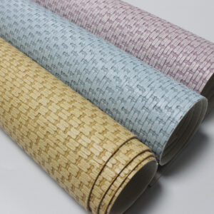 XZ73669 basket weave embossed PVC leather with woven texture (3) XZ73669 basket weave embossed PVC leather with woven texture