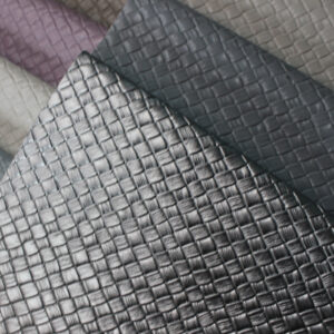 Basket weave embossed PVC leather material for bags