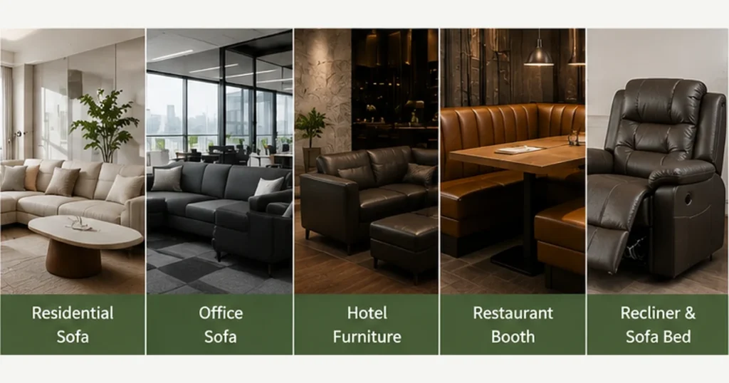 Da PVC được sử dụng cho văn phòng khách sạn và nhà hàng bọc ghế sofa