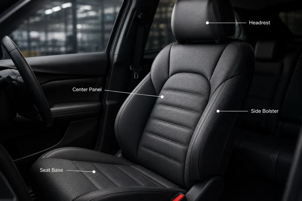 Synthetic automotive leather used for car seat upholstery