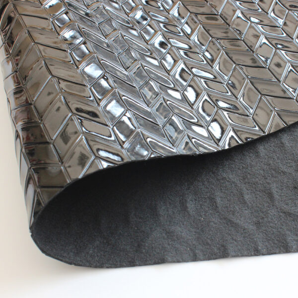 XZ60050 chevron embossed PVC leather with glossy surface