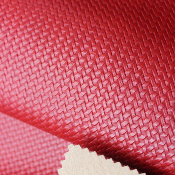 XZ73131 woven pattern embossed PVC leather for bags