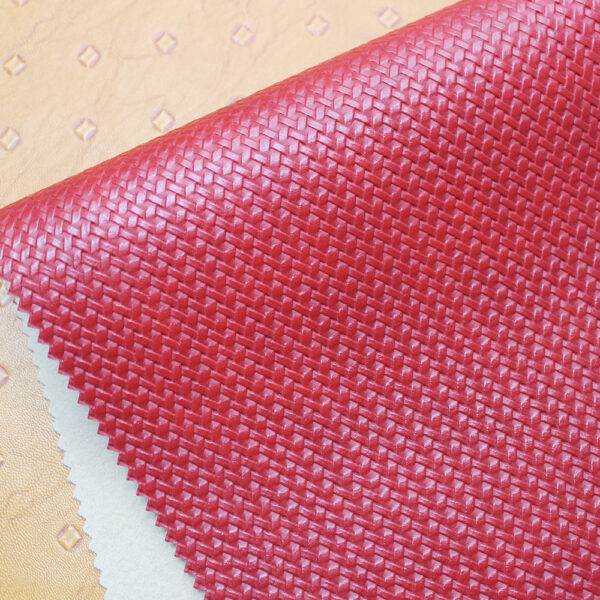 XZ73131 woven pattern embossed PVC leather for bags