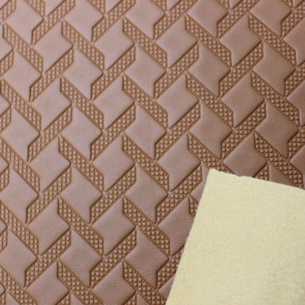 XZ73217 geometric embossed PVC leather with diamond pattern for bags