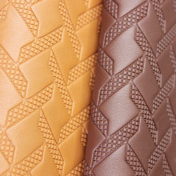 XZ73217 geometric embossed PVC leather with diamond pattern for bags