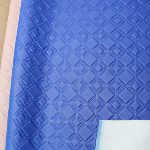 XZ73218 geometric square embossed PVC leather for bag manufacturing