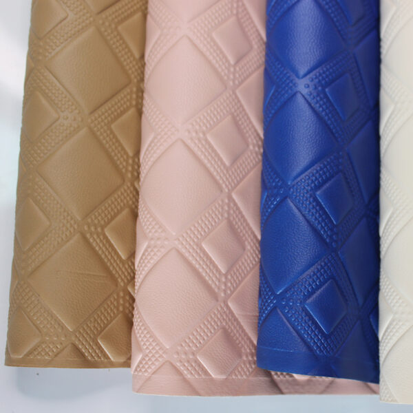 XZ73218 geometric square embossed PVC leather for bag manufacturing
