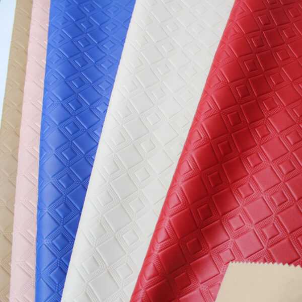 XZ73218 geometric square embossed PVC leather for bag manufacturing