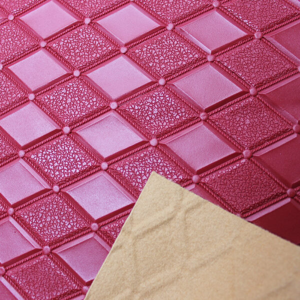 XZ73219 3D geometric embossed PVC leather with diamond pattern for bags