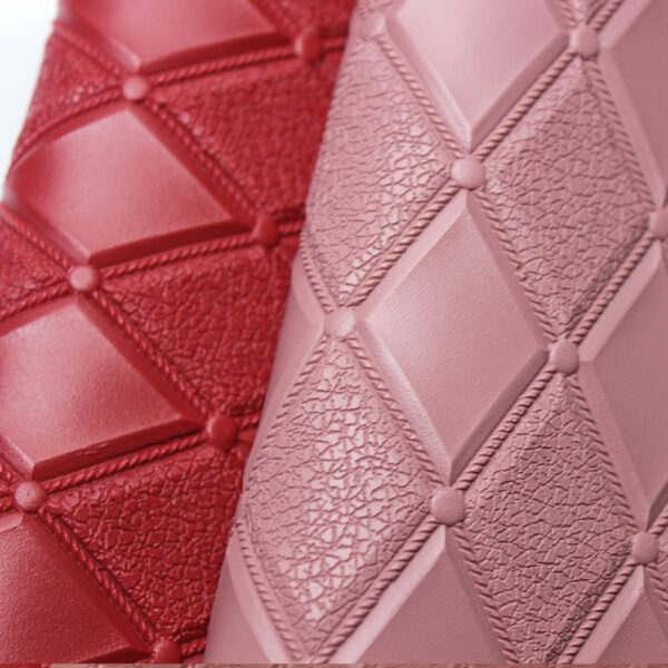 XZ73219 3D geometric embossed PVC leather with diamond pattern for bags